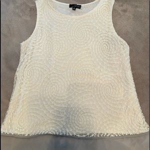 Crocheted look sleeveless lined blouse, XS, 15
